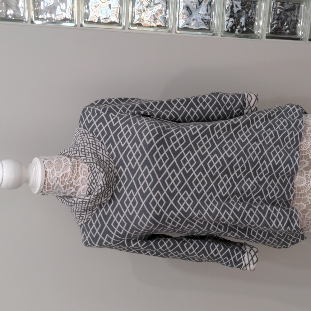 Anthro Knit Grey Diamond Turtleneck Sweater Small